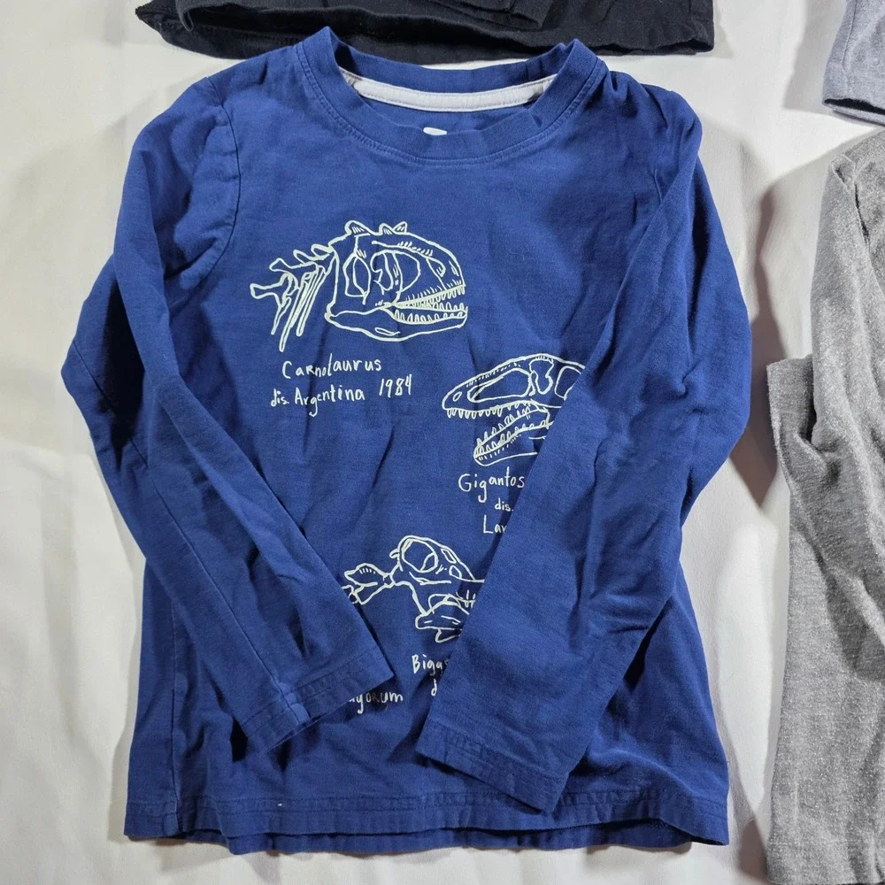 Boys Long Sleeve Graphic Tee Bundle 4pc Old Navy‎ Carters Cat & Jack Dino Mummy